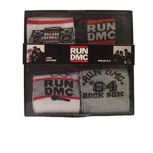 RUN DMC Men's Crew Socks Set of 4 Size 10-13 84' Rock Box Boombox